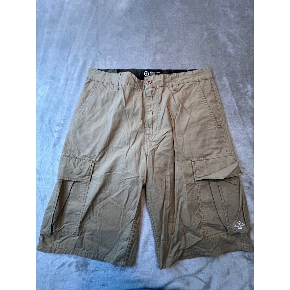 LRG Cargo Shorts Mens Size 34 Khaki Tan Classic C47 Fit Ripstop Cotton